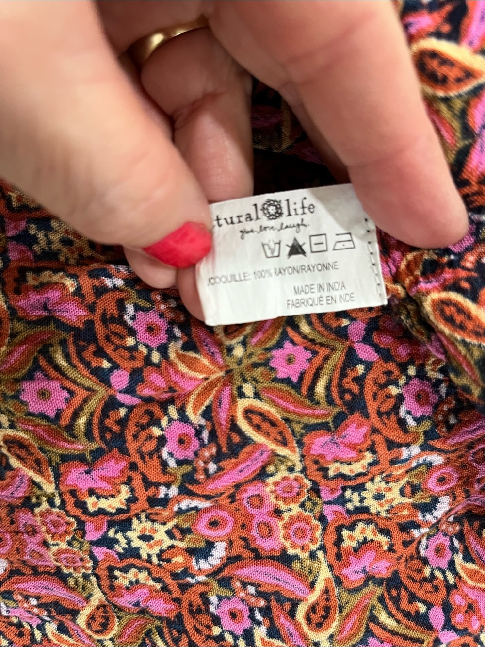 Natural Life Boho Floral Jumpsuit Square Neck Rayon Wide Leg Palazzo Romper M - Picture 8 of 10